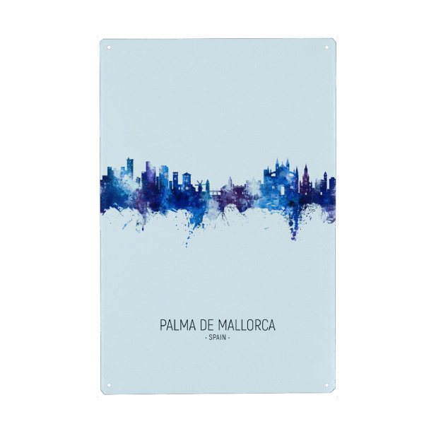 Holzbild "Palma de Mallorca Skyline DarkB" artboxONE - Städte