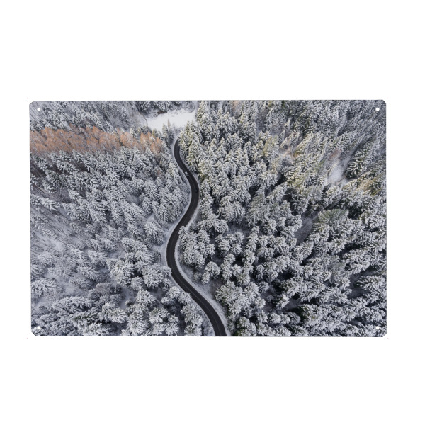Metall Poster "Winter road" artboxONE - Natur,Reise,Abstrakt,Automobile