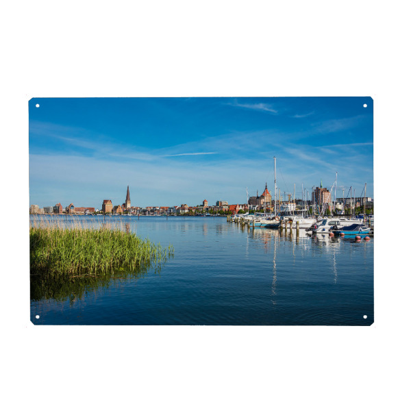 Metall Poster "Blick auf Rostock" artboxONE - Städte,Natur,Architektur,Städte / Weitere