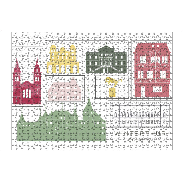 artboxONE Puzzle "Winterthur skyline burgundy" artboxONE - Städte,Reise,Architektur