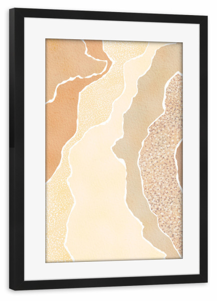 Poster mit Rahmen schwarz "Abstract Beach Watercolor" artboxONE - Natur,Abstrakt