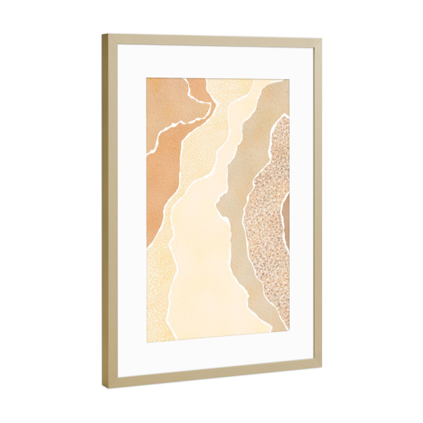 Poster mit Rahmen Gold "Abstract Beach Watercolor" artboxONE - Natur,Abstrakt