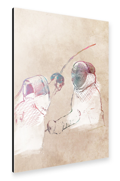 Alu-Dibond "Two fencers" 30x20 cm artboxONE