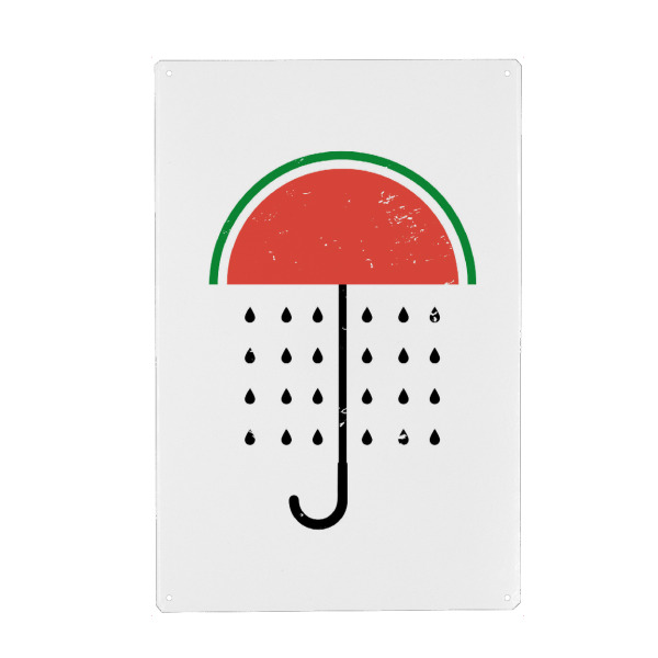 Holzbild "Wassermelonen Regenschirm Motiv" artboxONE - Natur,Essen & Trinken / Obst & Gemüse,Lustig