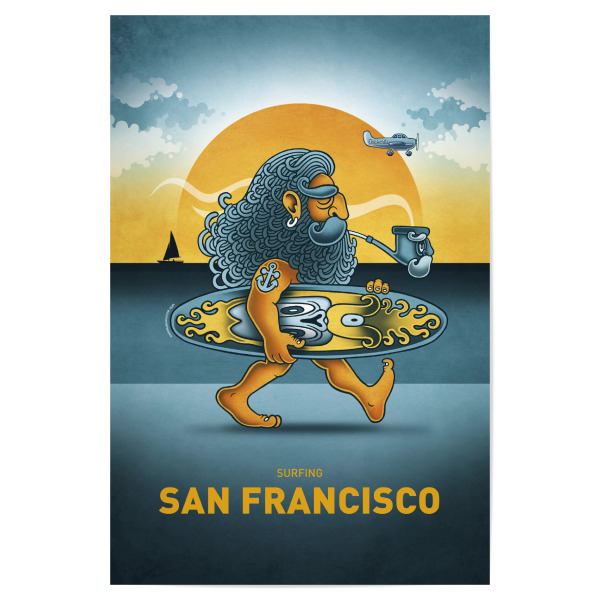 Poster 30x20 cm "San Francisco Surfer" artboxONE - Städte,Städte / San Francisco