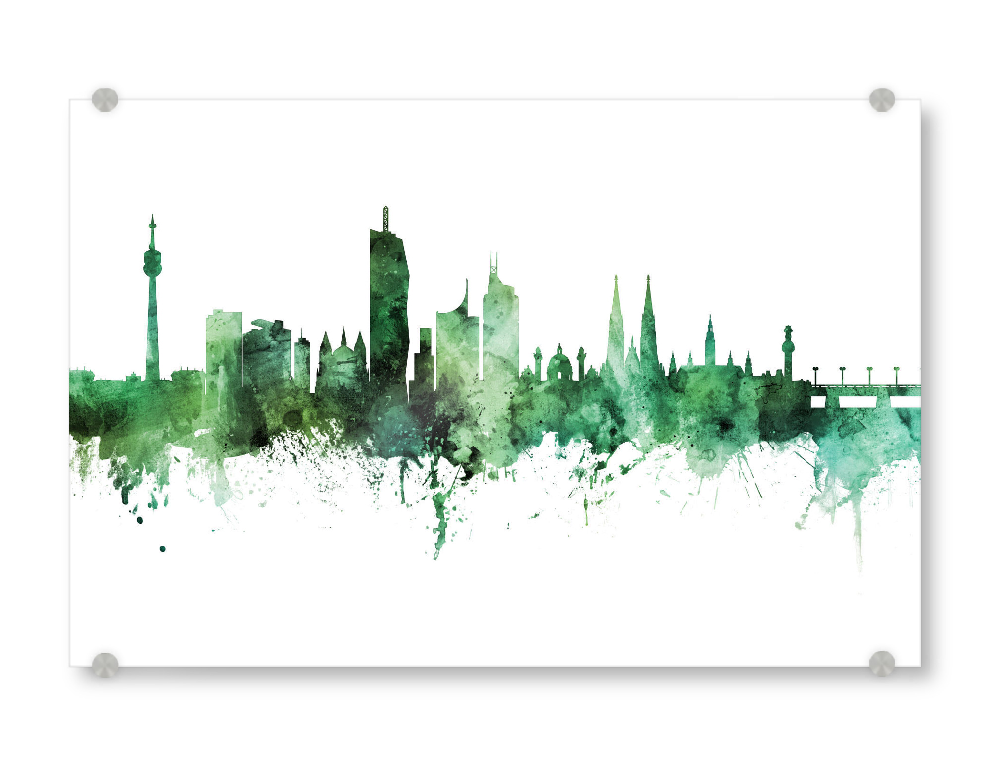 Acrylglasbild "Vienna Austria Skyline Green" artboxONE - Städte,Städte / Wien