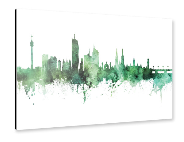 Alu-Dibond "Vienna Austria Skyline Green" 30x20 cm artboxONE