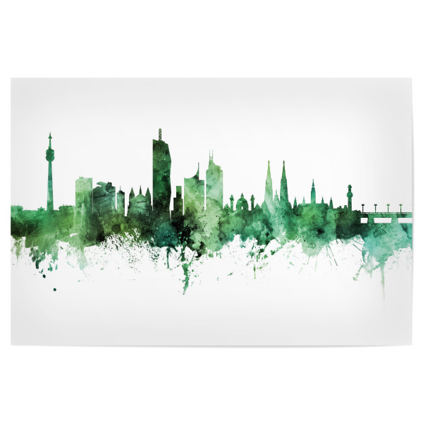 Poster "Vienna Austria Skyline Green" artboxONE - Städte,Städte / Wien