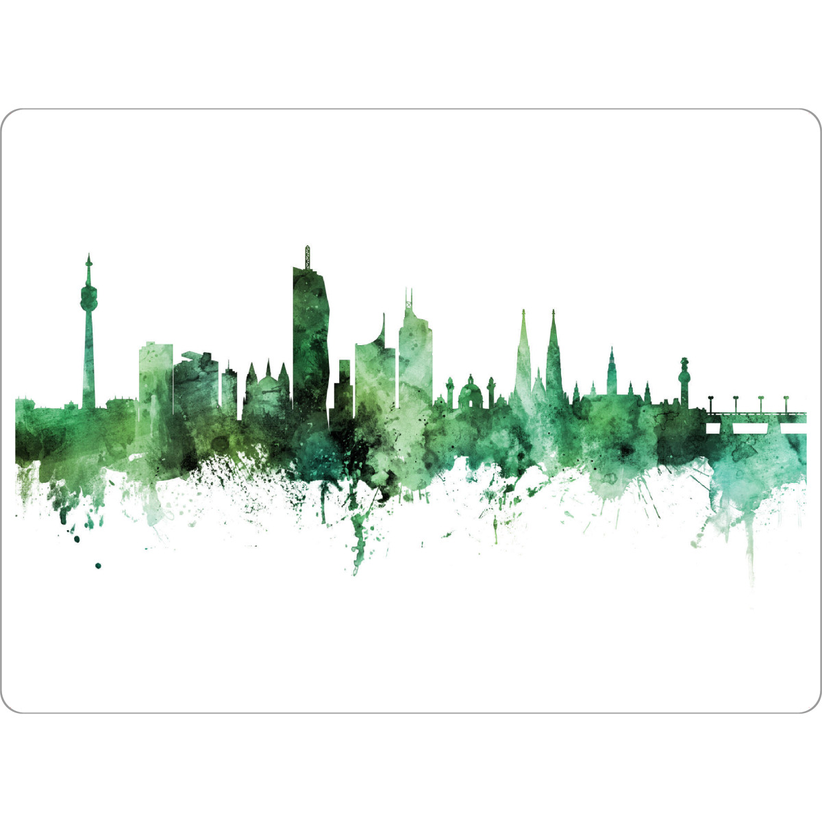 Tischset "Vienna Austria Skyline Green" artboxONE - Städte,Städte / Wien