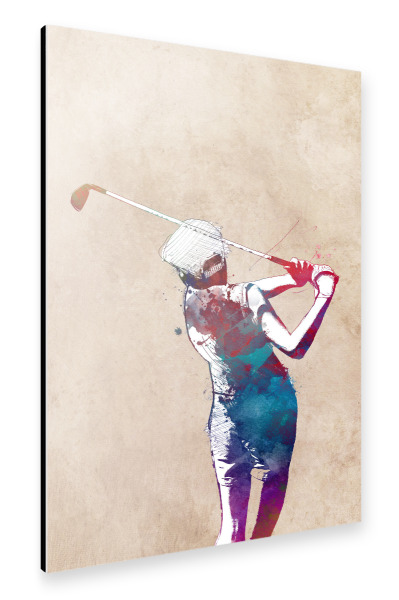 Alu-Dibond "Golf player digital art" 30x20 cm artboxONE