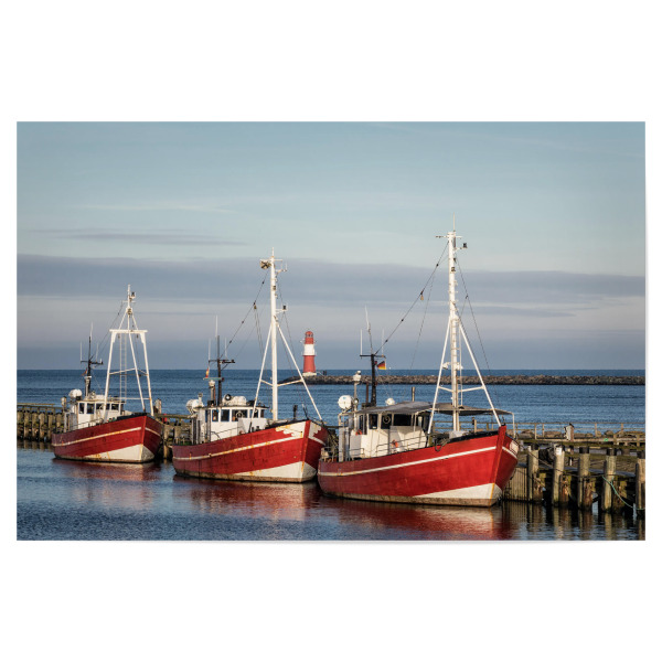 Poster "Fischerboote und Mole" artboxONE - Reise / Strand und Meer