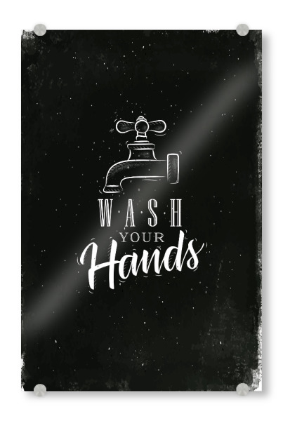 Acrylglasbild "Bathroom faucet graphic chalk" artboxONE - Für Kinder,Schwarzweiß,Streetart,Für Mama,Für Papa