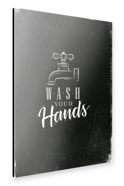 Alu-Dibond "Bathroom faucet graphic chalk" 30x20 cm artboxONE