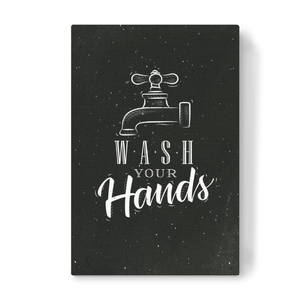 Leinwandbild "Bathroom faucet graphic chalk" artboxONE - Für Kinder,Schwarzweiß,Streetart,Für Mama,Für Papa