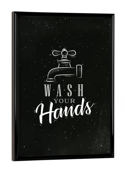Poster mit schwarzem Rahmen "Bathroom faucet graphic chalk" artboxONE - Für Kinder,Schwarzweiß,Streetart,Für Mama,Für Papa