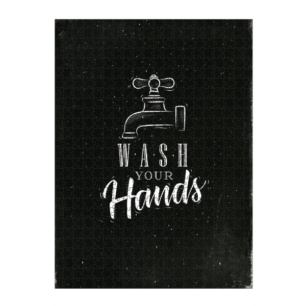 Puzzle Ravensburger "Bathroom faucet graphic chalk" artboxONE - Für Kinder,Schwarzweiß,Streetart,Für Mama,Für Papa