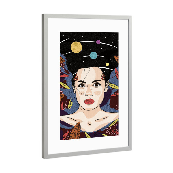 Poster mit Rahmen Silber "Mathilde Kruss" artboxONE - Menschen,Fashion,Galaxy