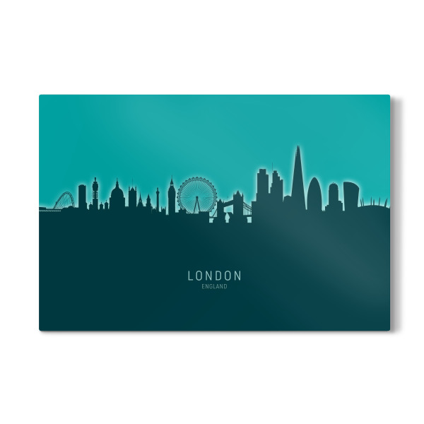 Galerie-Print "London England Skyline Glow Teal" 30x20 cm artboxONE