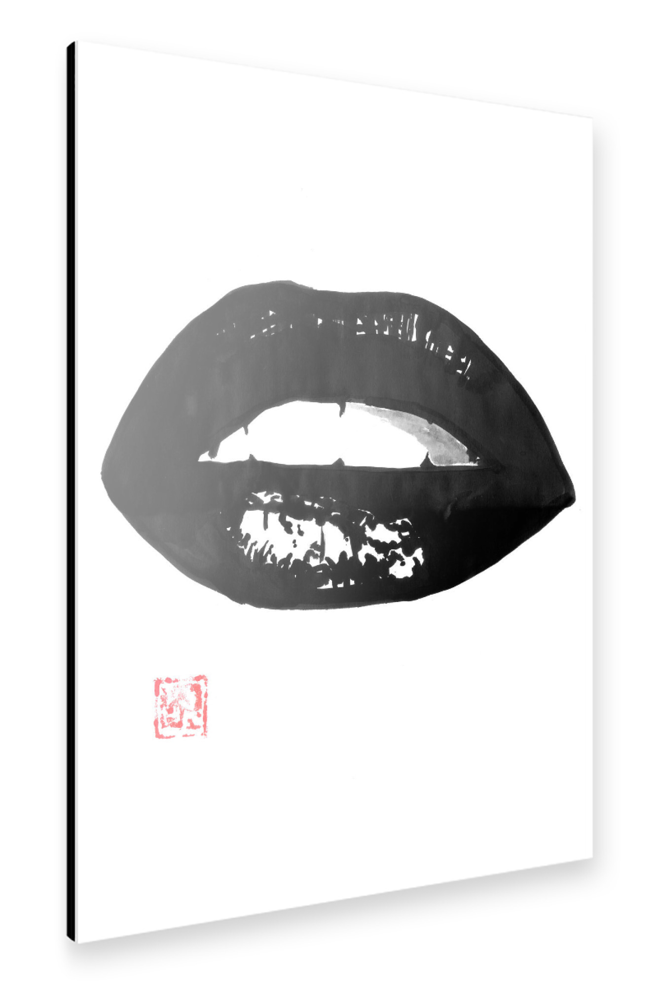 Alu-Dibond "Female mouth" 30x20 cm artboxONE