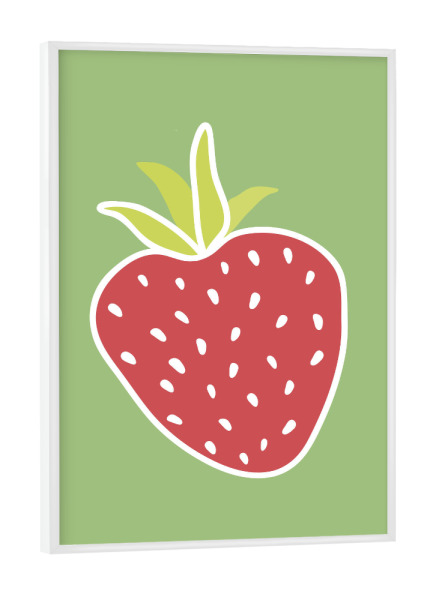 Poster mit weißem Rahmen "Erdbeere" artboxONE - Abstrakt,Essen & Trinken / Obst & Gemüse - Erdbeere,Obst,Fruit,Fresh,Sommer,Küche,Strawberry