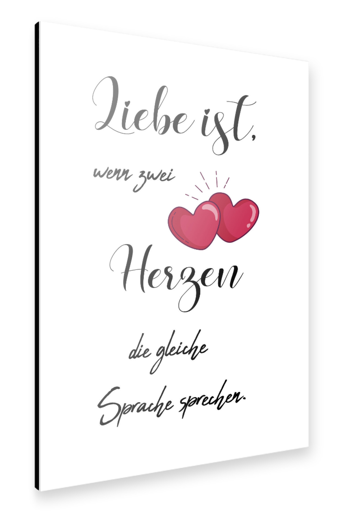 Alu-Dibond "Zwei Herzen" 30x20 cm artboxONE