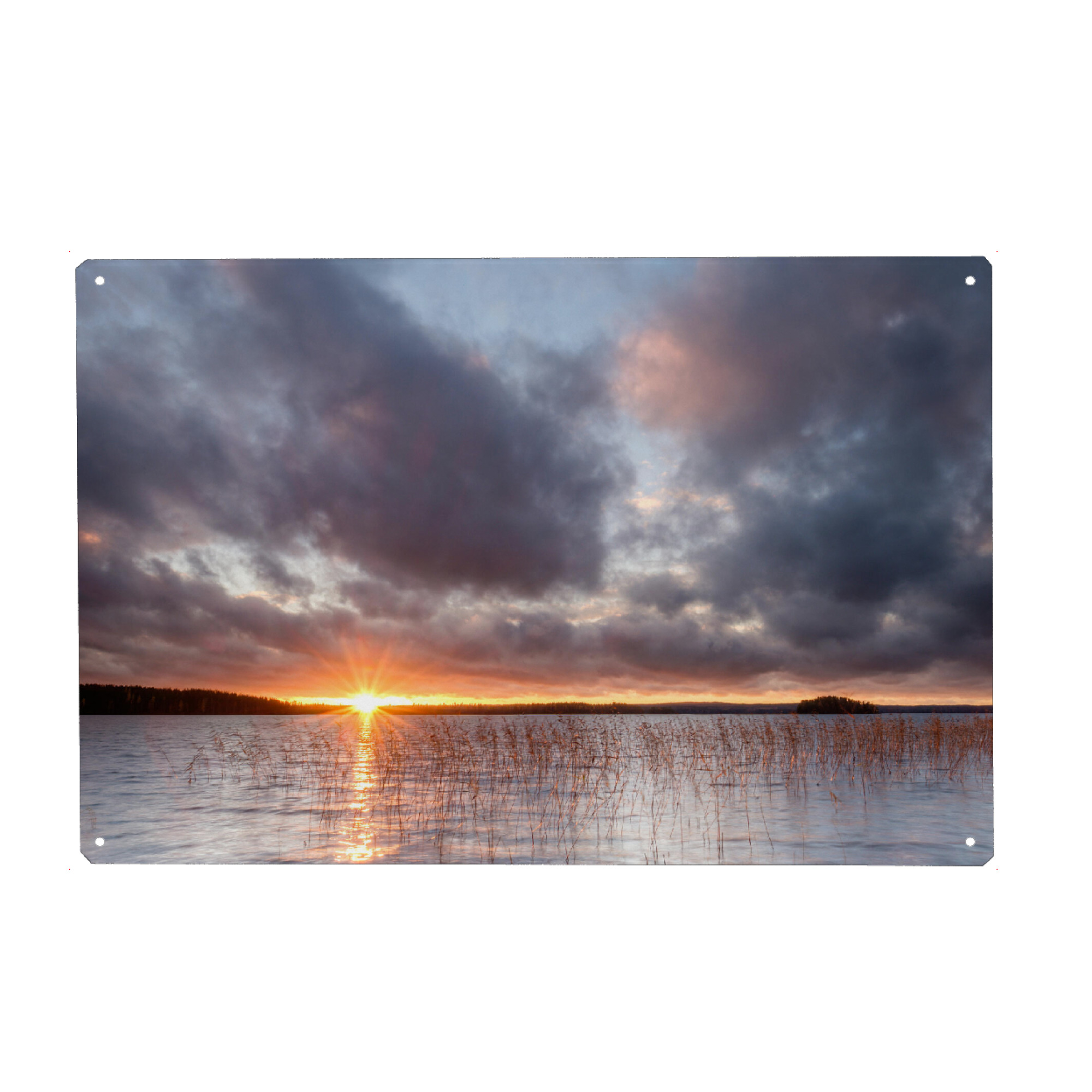 Metall Poster "Sonnenuntergang in Finnland" artboxONE - Natur,Reise,Reise / Strand und Meer