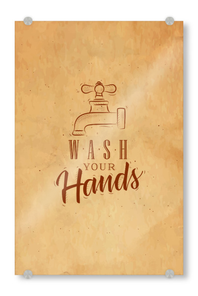 Acrylglasbild "Bathroom faucet graphic craft" artboxONE - Typografie,Für Kinder,Für Mama,Für Papa