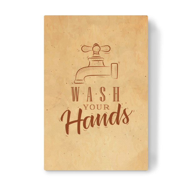 Leinwandbild "Bathroom faucet graphic craft" artboxONE - Typografie,Für Kinder,Für Mama,Für Papa