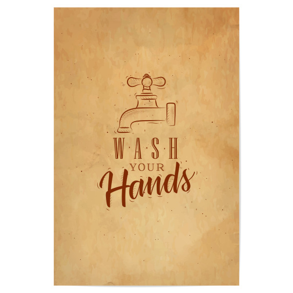 Poster 30x20 cm "Bathroom faucet graphic craft" artboxONE - Typografie,Für Kinder,Für Mama,Für Papa