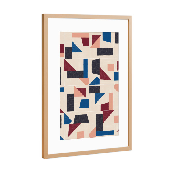 Poster mit Rahmen Kupfer "Tangram Wall Tiles Third" artboxONE - Abstrakt,Geometrie