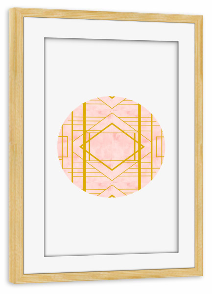 Poster mit Rahmen kiefer "Art Deco Blush" artboxONE - Abstrakt,Geometrie