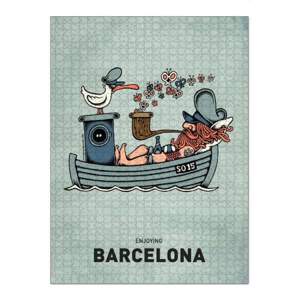 Puzzle Ravensburger "Barcelona Butterfly Ship" artboxONE - Reise,Streetart,Städte / Barcelona,Lustig