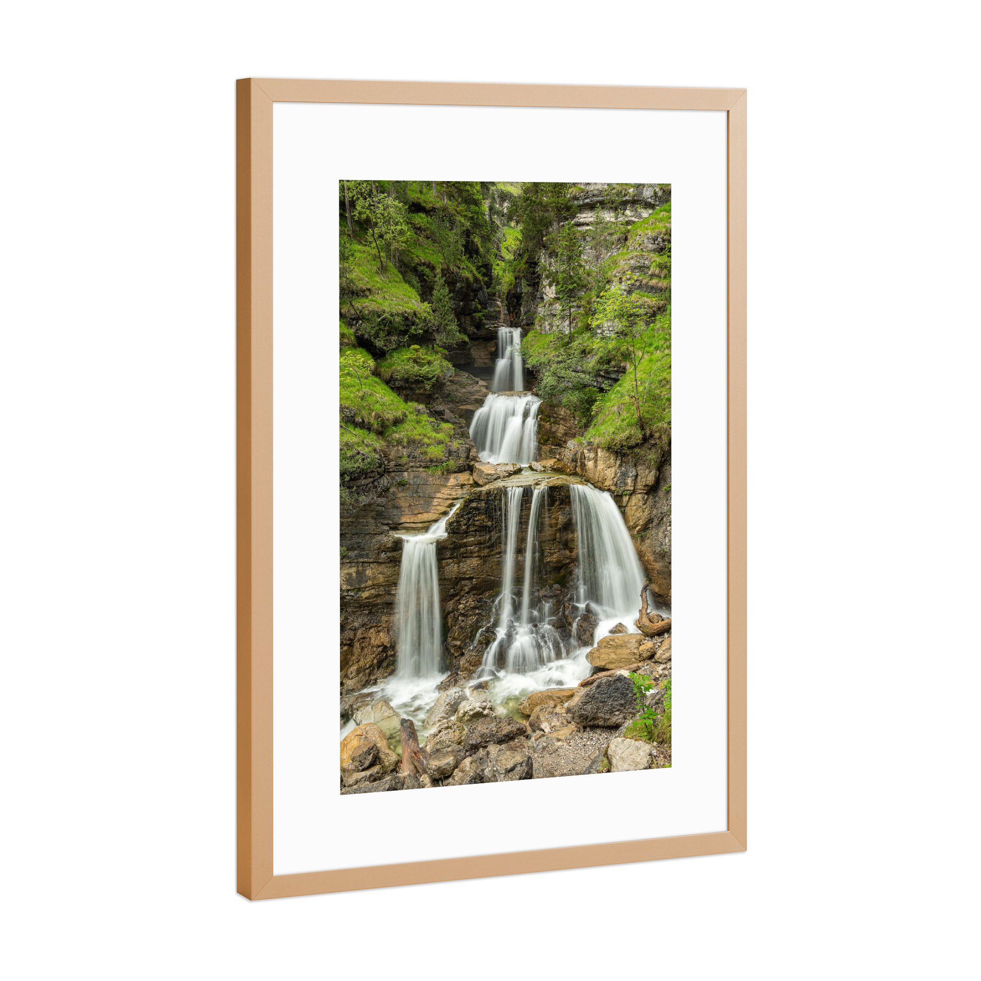 Poster mit Rahmen Kupfer "Unterer Kuhfluchtwasserfall Bayern" artboxONE - Natur,Reise