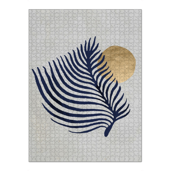 Puzzle Ravensburger "Blau Blatt II von Helo" artboxONE - Natur,Abstrakt