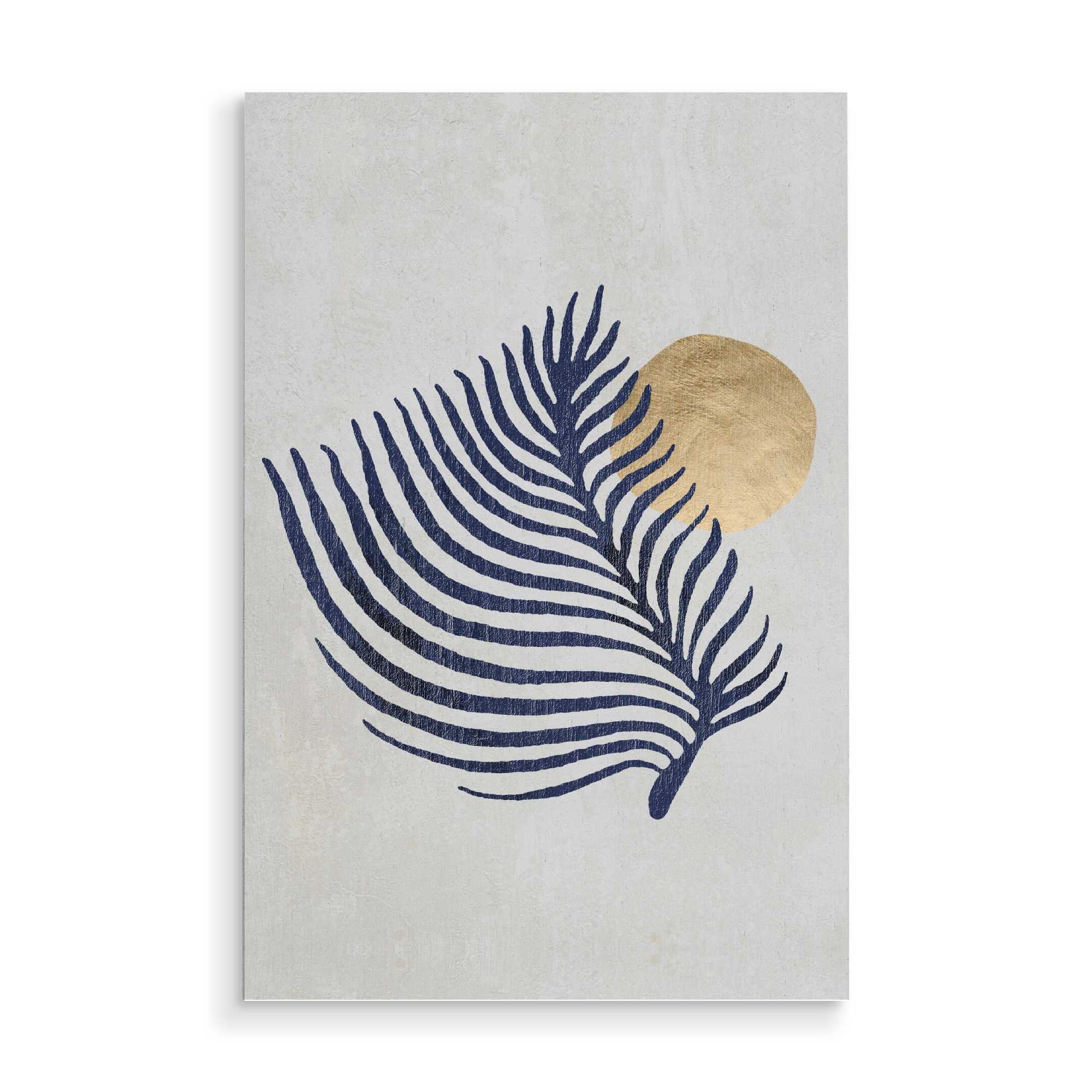 Holzbild "Blau Blatt II von Helo" artboxONE - Natur,Abstrakt