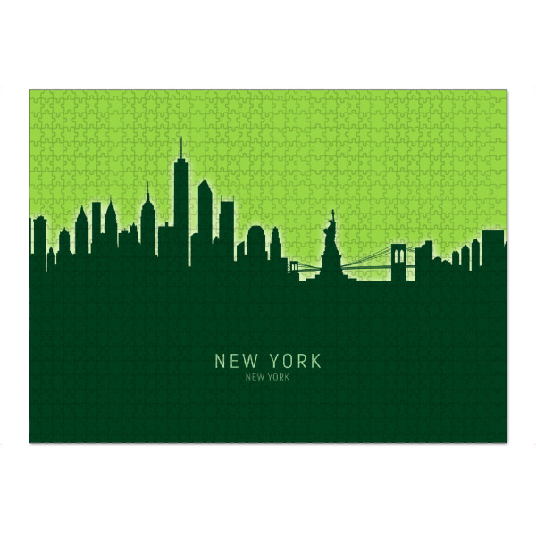 Puzzle Ravensburger "New York Skyline Glow Green" artboxONE - Städte,Städte / New York