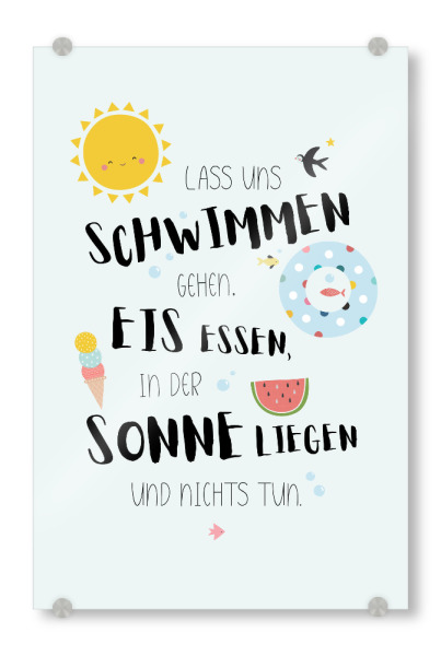 Acrylglasbild "Sommerträume" artboxONE - Typografie,Reise,Für Kinder,Comic,Lustig
