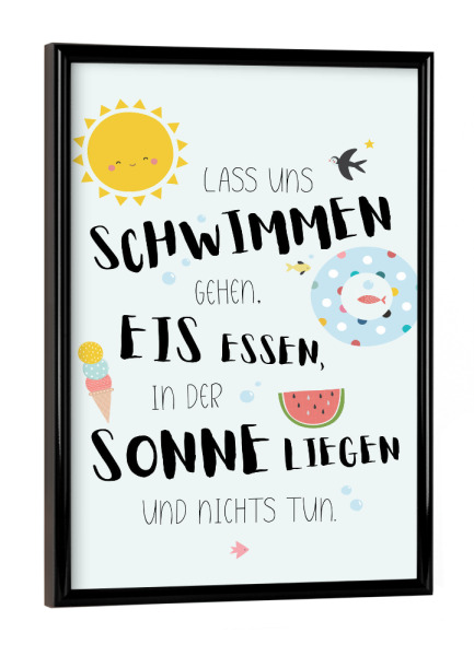 Poster mit schwarzem Rahmen "Sommerträume" artboxONE - Typografie,Reise,Für Kinder,Comic,Lustig