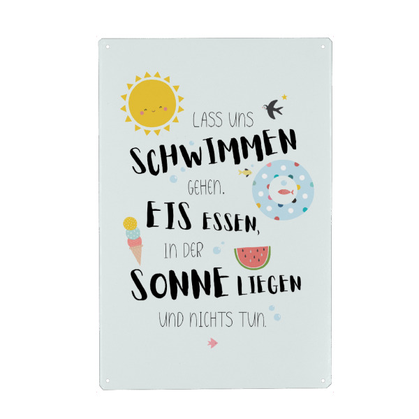 Holzbild "Sommerträume" artboxONE - Typografie,Reise,Für Kinder,Comic,Lustig