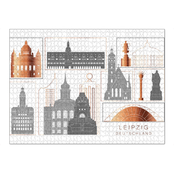 Puzzle Ravensburger "Leipzig skyline copper" artboxONE - Städte,Reise,Architektur