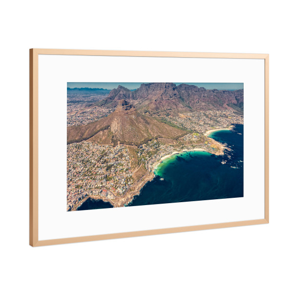 Poster mit Rahmen Kupfer "Kapstadt aus der Luft" artboxONE - Städte,Natur,Reise / Strand und Meer,Reise / Afrika
