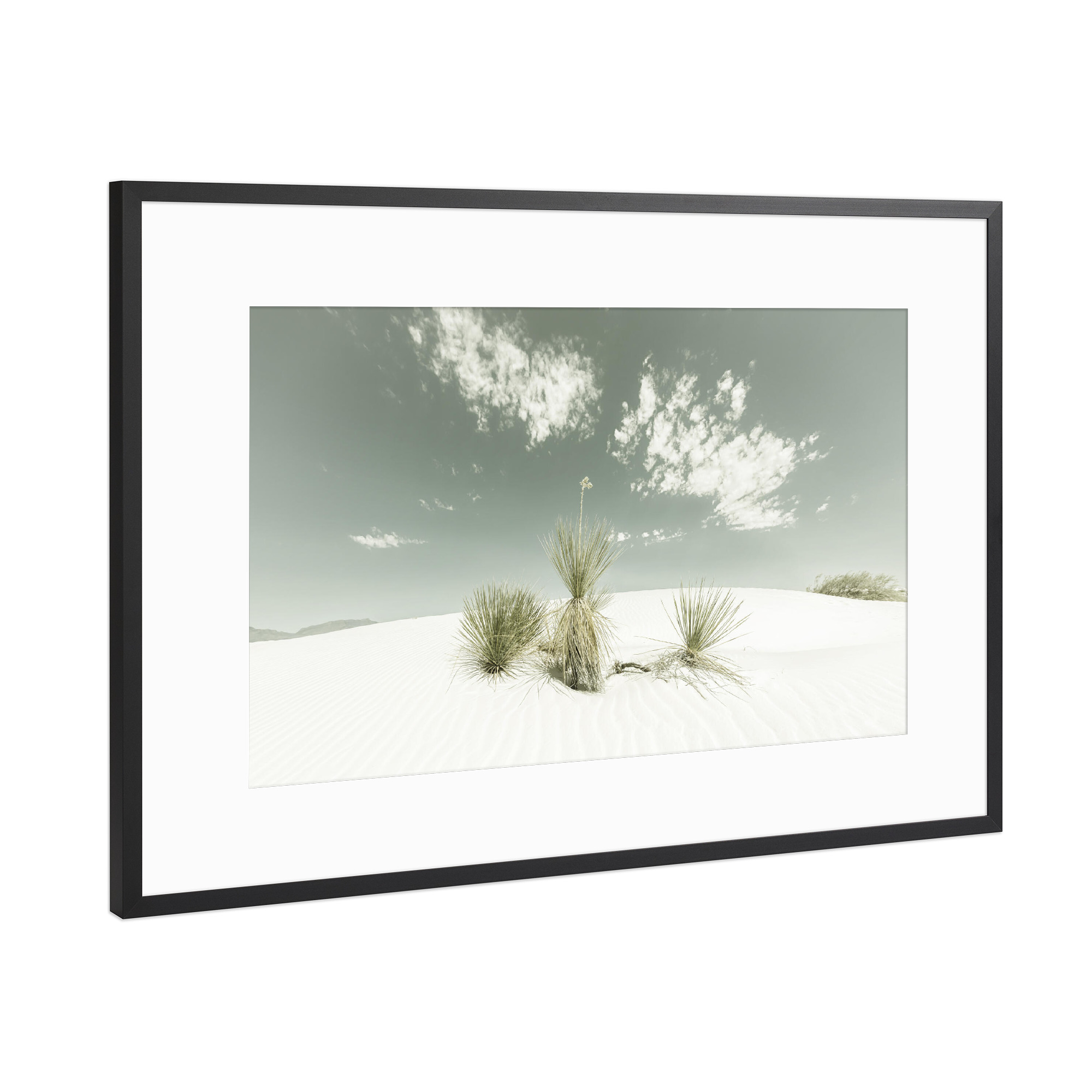Poster mit Rahmen Schwarz (Metallic) "White Sands | Vintage" artboxONE - Natur,Reise / Länder