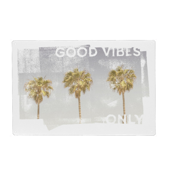 Holzbild "Vintage Palmen | good vibes only" artboxONE - Natur,Reise / Strand und Meer