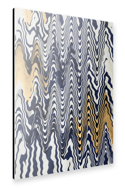 Alu-Dibond "Abstract blue and gold" 30x20 cm artboxONE