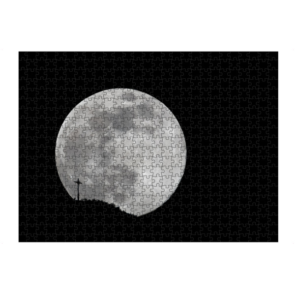 Puzzle Ravensburger "Vollmond mit Gipfelkreuz" artboxONE - Natur
