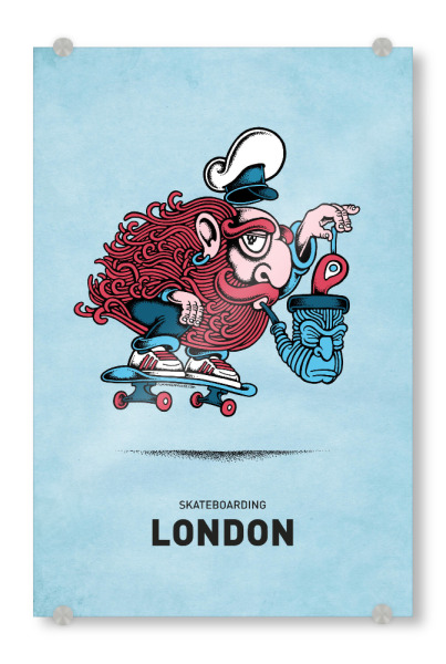 Acrylglasbild "London Skateboard Pipe" artboxONE - Städte,Städte / London,Streetart - Skateboard,London,Sailor,Seemann,Skate,City,Stadt,Streetart