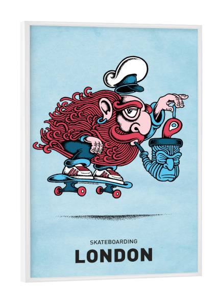 Poster mit weißem Rahmen "London Skateboard Pipe" artboxONE - Städte,Städte / London,Streetart