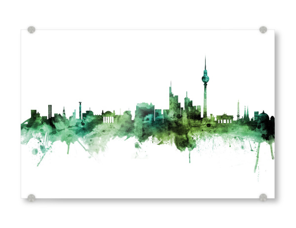 Acrylglasbild "Berlin Germany Skyline Green" artboxONE - Städte,Städte / Berlin