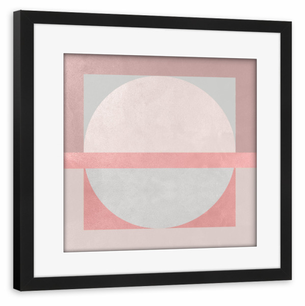 Poster mit Rahmen schwarz "Rose Abstract Geometry" artboxONE - Abstrakt,Geometrie - Abstract,Abstrakt,Formen,Geometrie,Geometry,Forms,Circle,Kreis