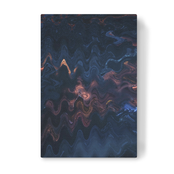 Leinwandbild "Blau Petroleum B" artboxONE - Abstrakt - Blatt,Pantone 2020,Tropical,Fogo,Modern,Wellen,Waves,Blue,Blau,Black,Trendfarbe,Tropisch